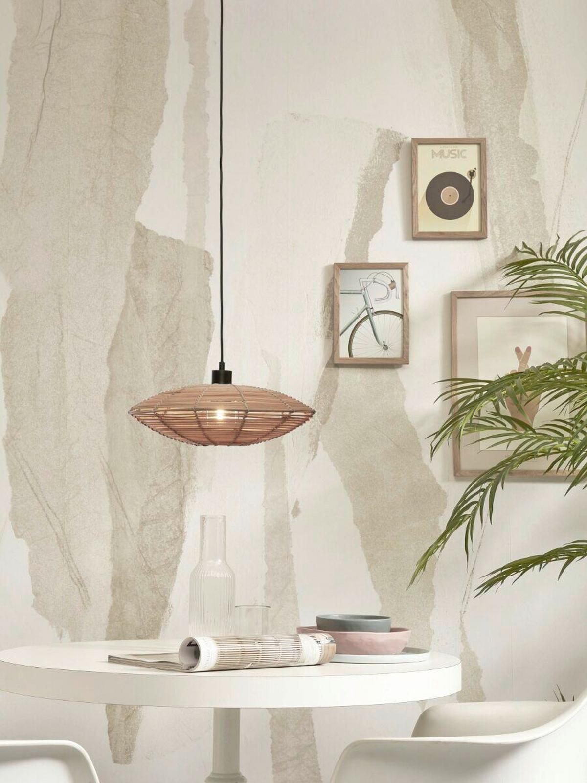 Hängeleuchte Tanami/H/4010/N - Naturfarben, Trend, Holz (40/40/10cm) - Good & Mojo