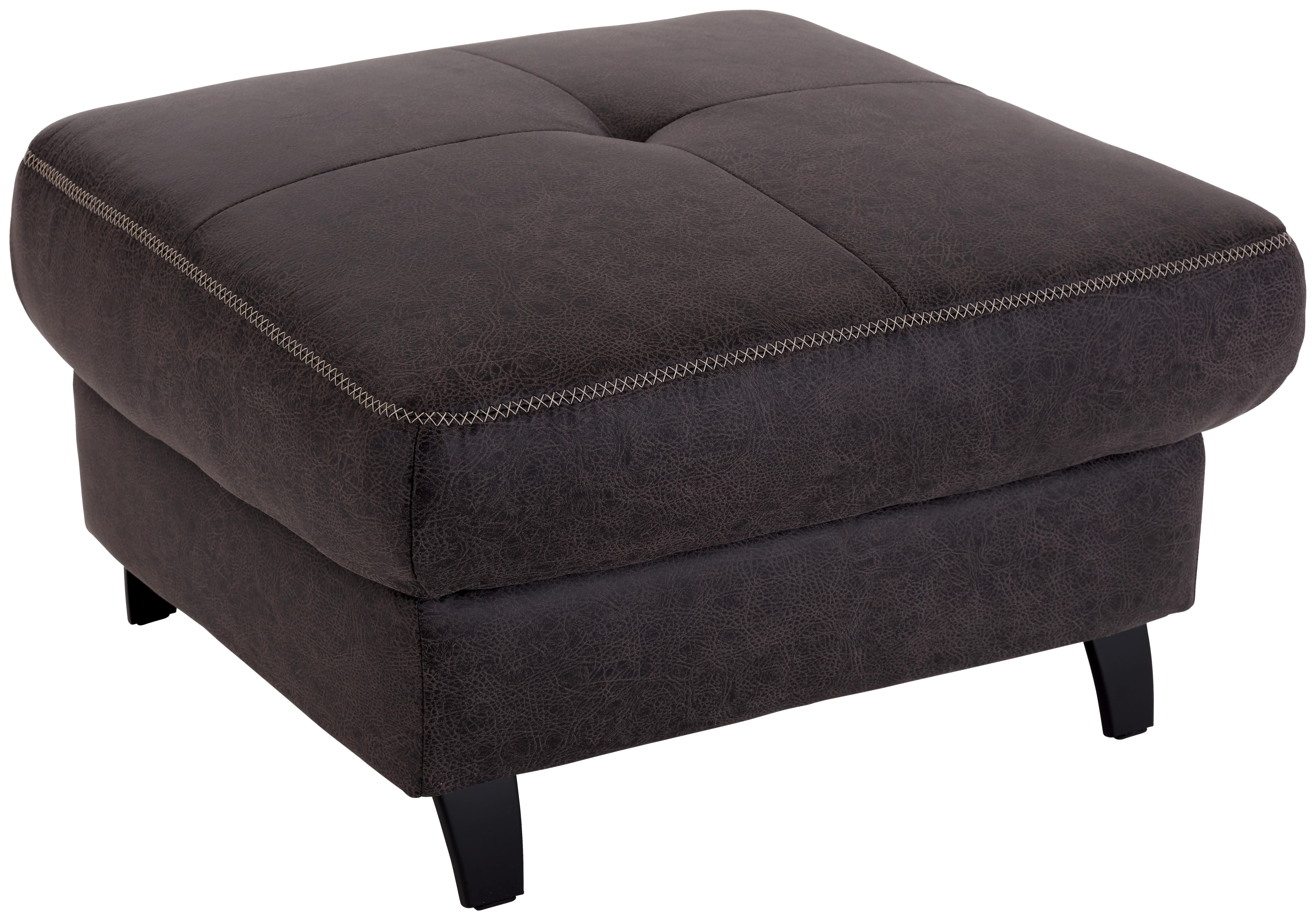 Hocker Varese mit Stauraum Mikrofaser Anthrazit H: 49 cm - Beige/Anthrazit, MODERN, Textil (78/49/69cm) - James Wood