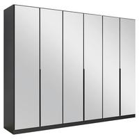 Drehtürenschrank Skyla Grau/glas B: 271 Cm - Grau, MODERN, Holzwerkstoff (271/210/54cm) - Rauch Möbel