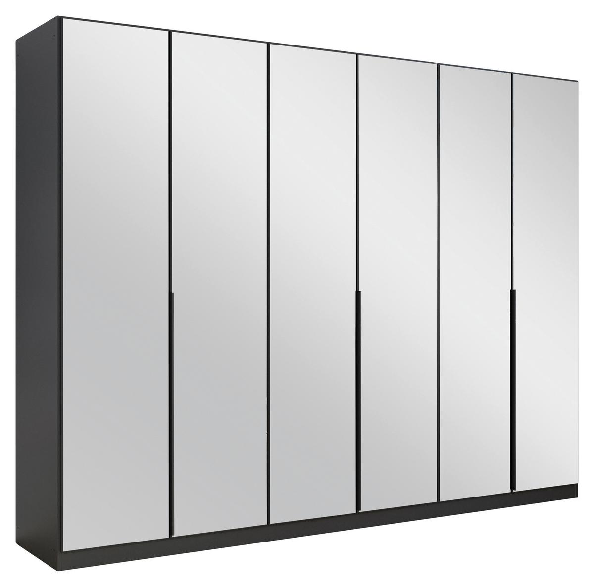 Drehtürenschrank Skyla Grau/glas B: 271 Cm - Grau, MODERN, Holzwerkstoff (271/210/54cm) - Rauch Möbel