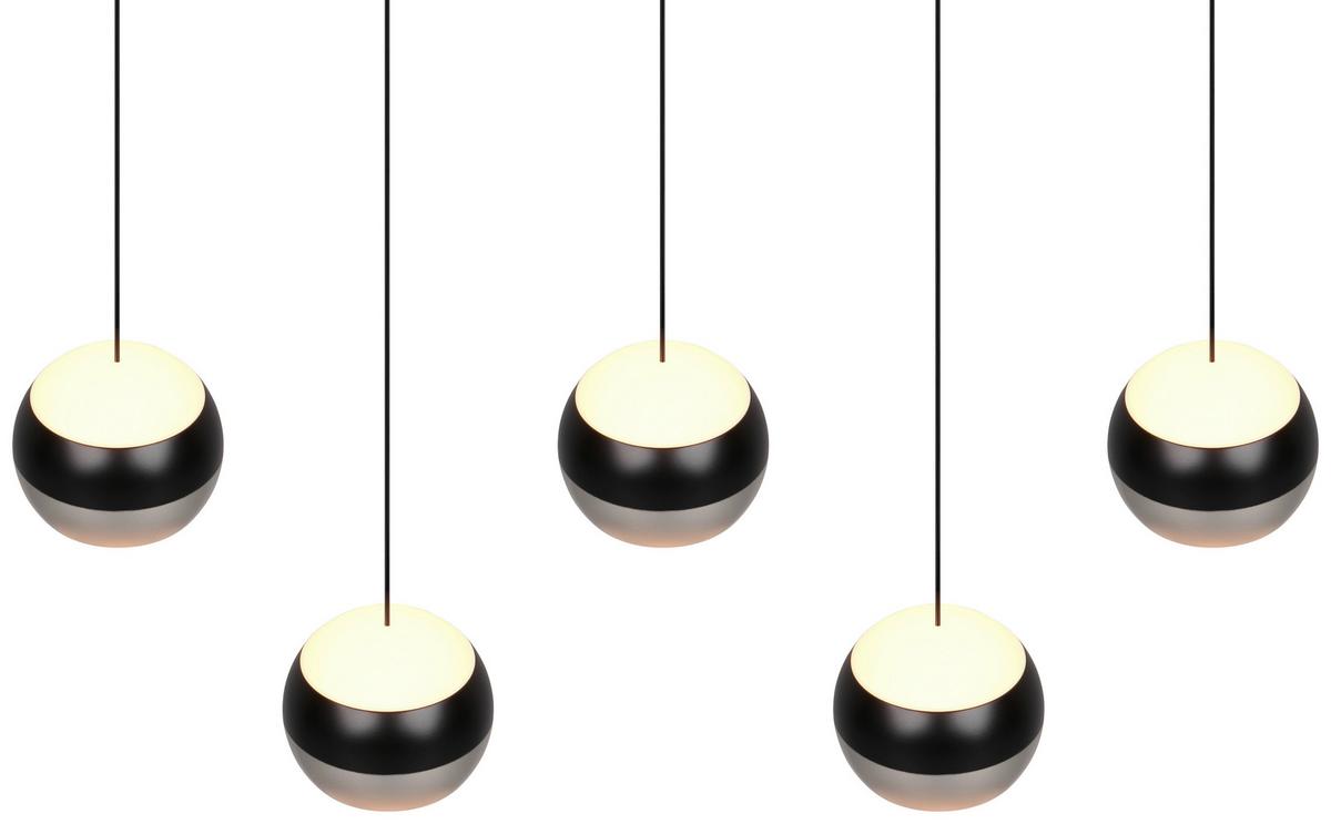 Led-pendelleuchte 344410507 Orbit - Schwarz/Nickelfarben, Design, Metall (100/10,5/200cm) - Trio Leuchten