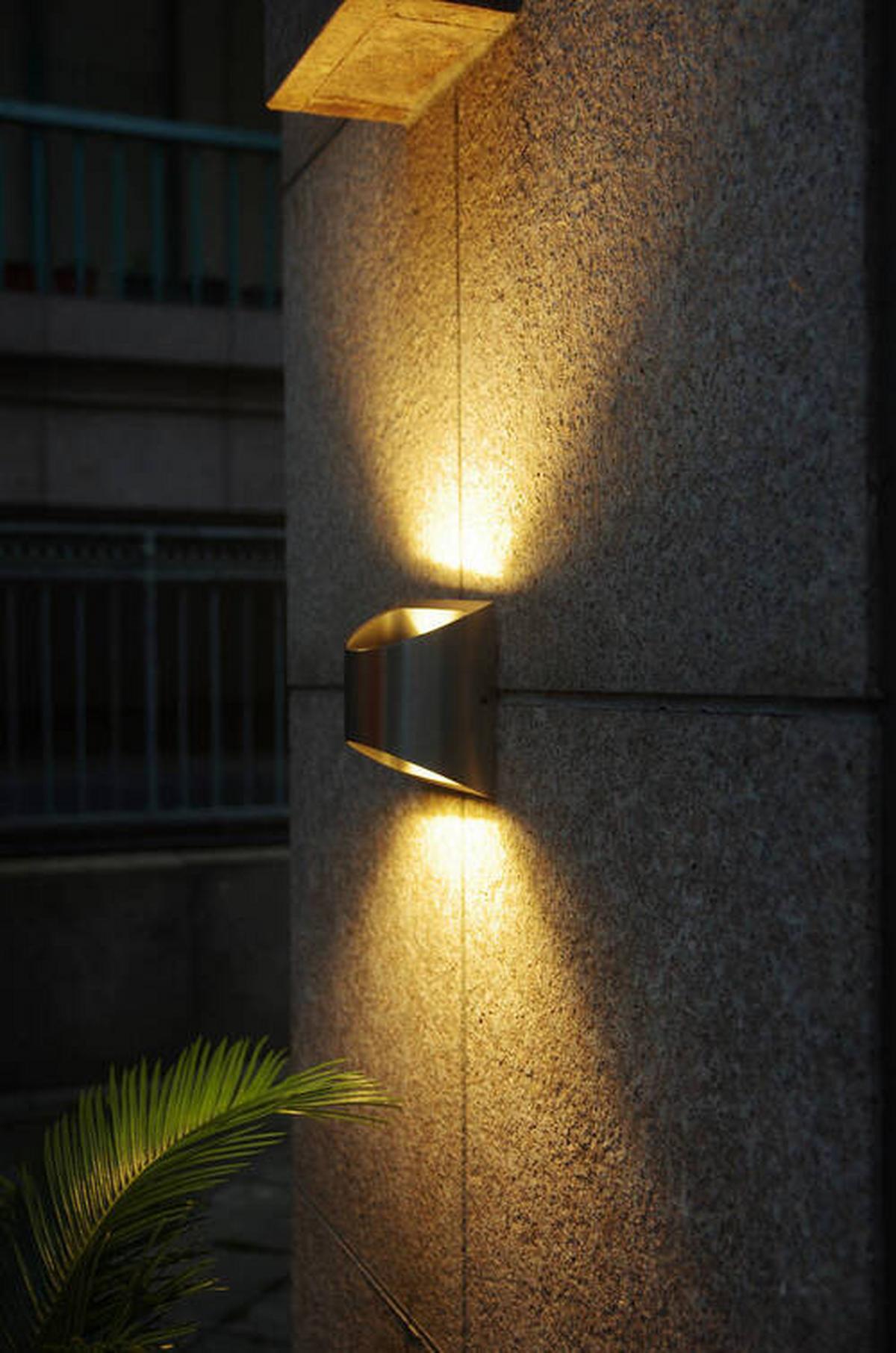 Außenleuchte Smd 7,5 W Aluminium/Edelstahl - Edelstahlfarben, Design, Metall (12,3/13,1/7cm)