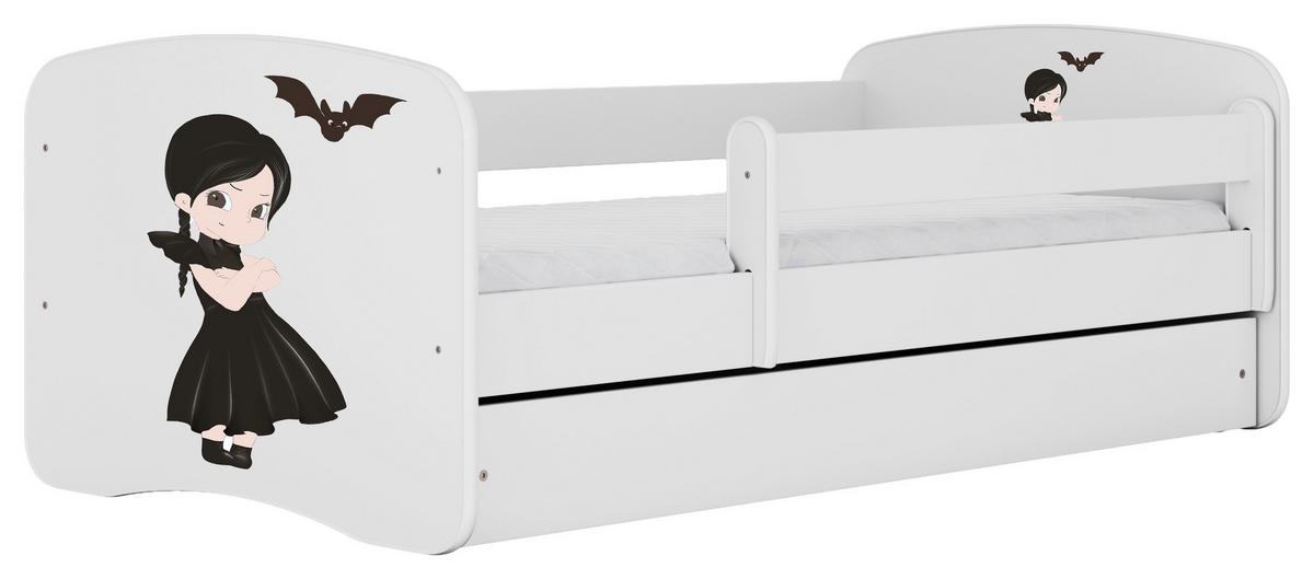 Kinder-/Juniorbett Babydreams inkl. Matratze 80x160 - Birkefarben/Weiß, MODERN, Holz/Holzwerkstoff (80/160cm) - MID.YOU