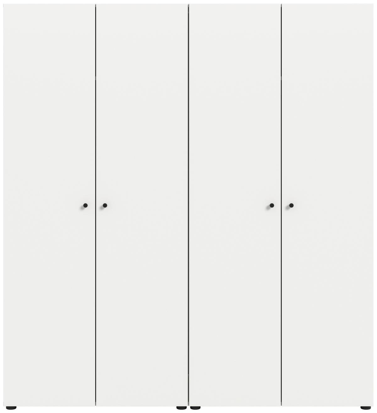 Drehtürenschrank Darwin, Weiß B: 160 Cm - Weiß, MODERN, Holzwerkstoff (160/176/51cm) - MID.YOU