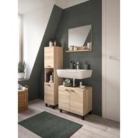Badezimmer Boston Sonoma Eiche Dekor - Schwarz/Sonoma Eiche, MODERN, Glas/Holzwerkstoff (87cm) - MID.YOU