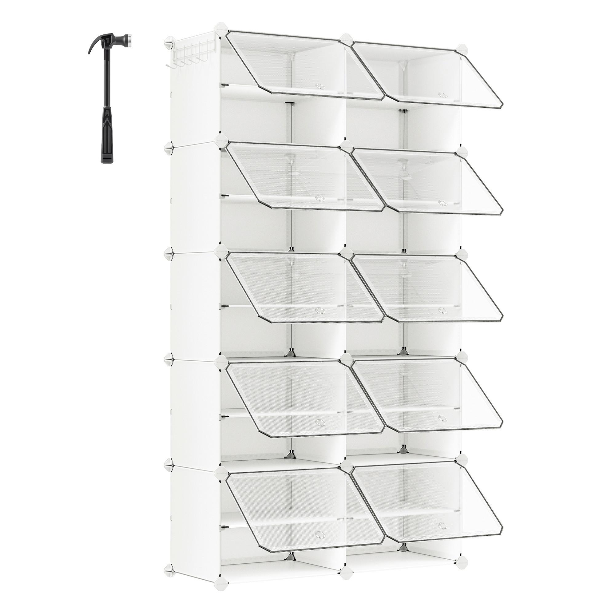 Schuhregal Weiß/transparent B: 83 Cm