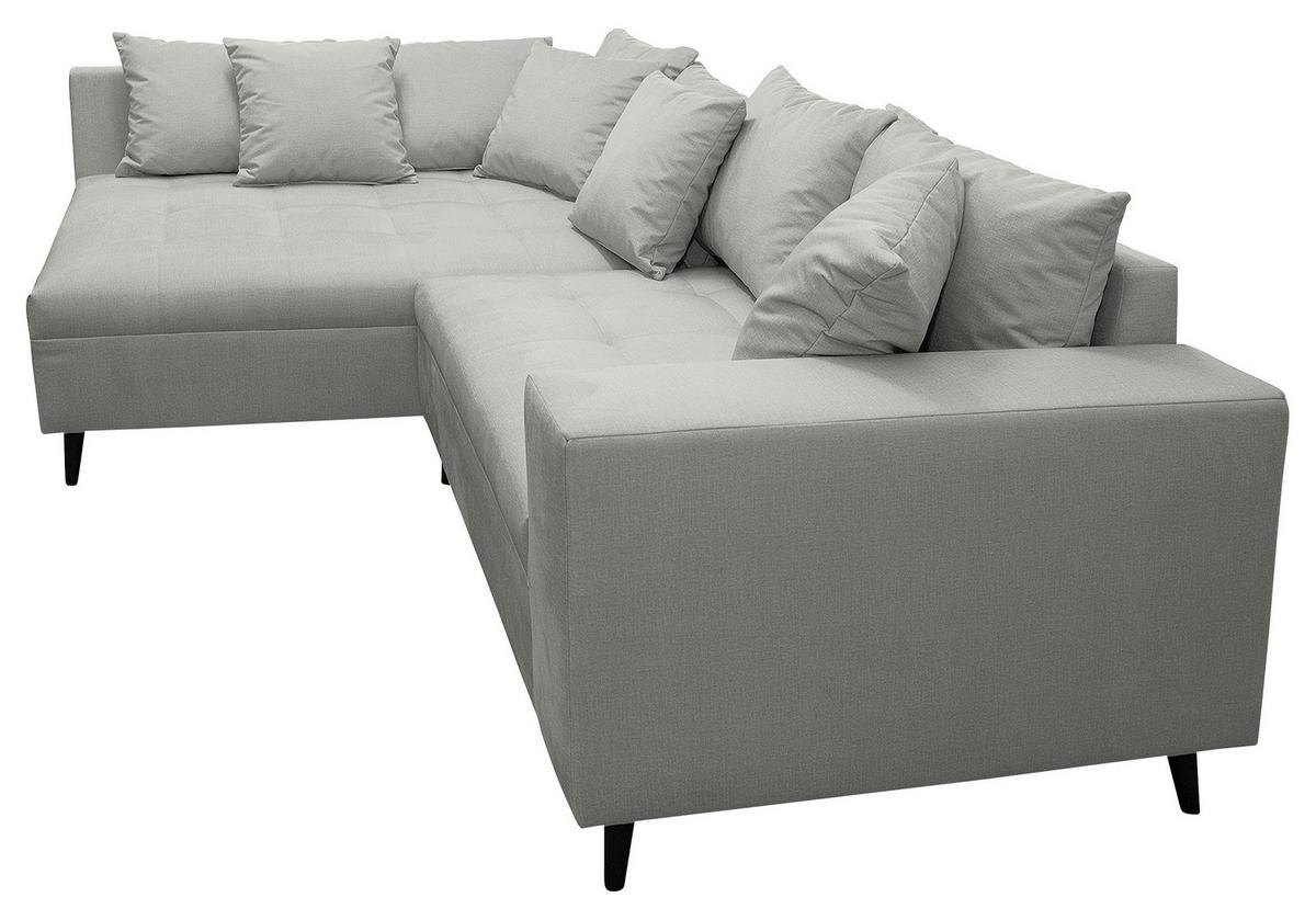 Ecksofa Pruno, Grau S: 174x247 Cm - Schwarz/Grau, Design, Textil (174/247cm) - MID.YOU