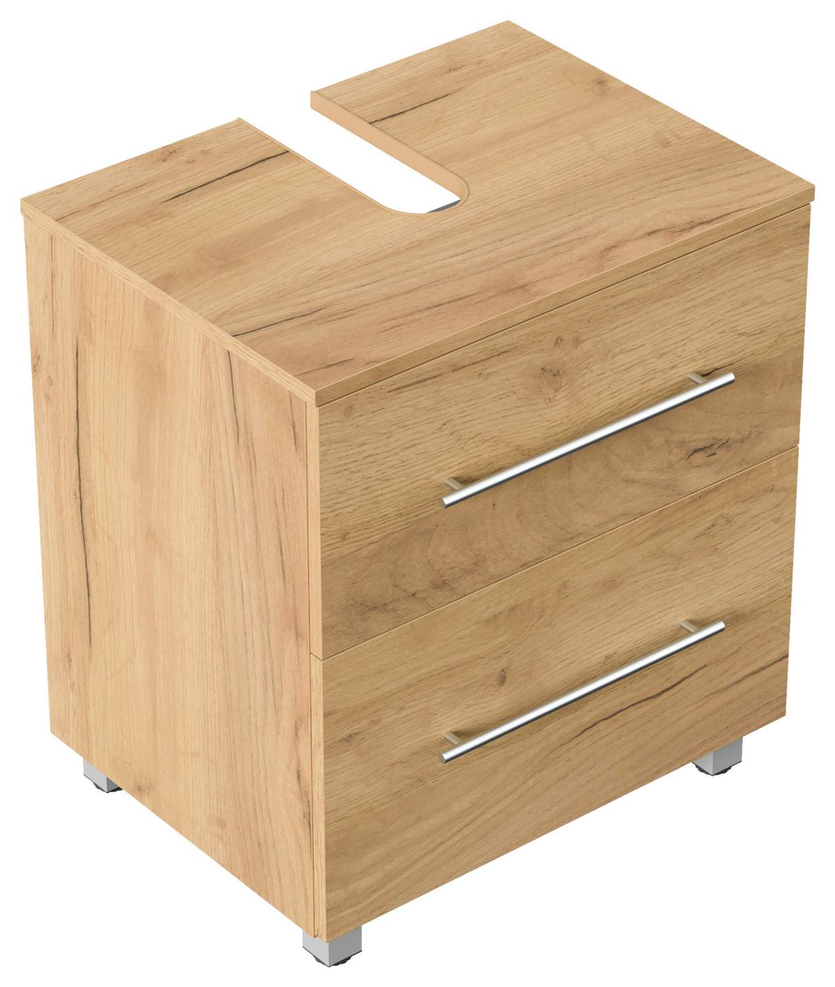 Waschbeckenunterschrank Mondial Eiche Dekor B: 55 cm - Eichefarben, MODERN, Holzwerkstoff (55/63/41,6cm) - MID.YOU