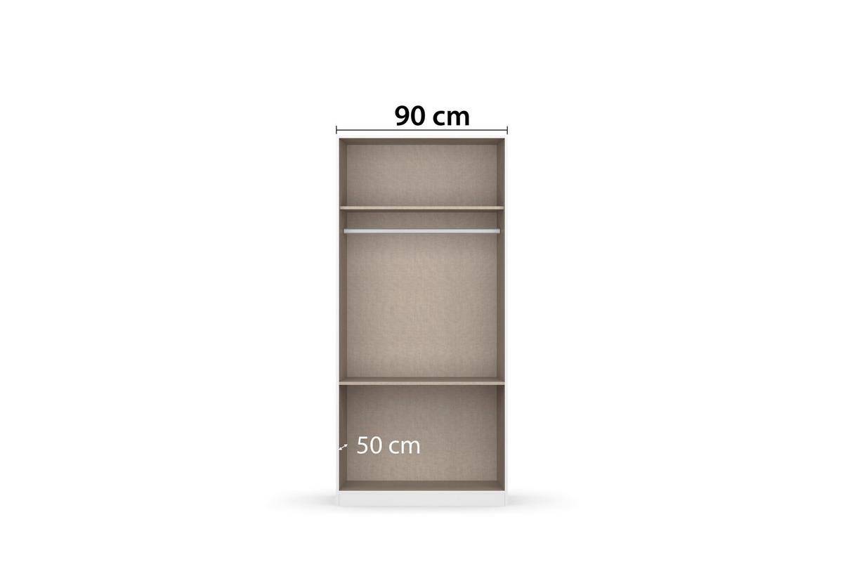 Drehtürenschrank Costa Weiß Eiche Artisan Dekor - Eiche Artisan/Weiß, MODERN, Holzwerkstoff (91/197/54cm) - Rauch Möbel