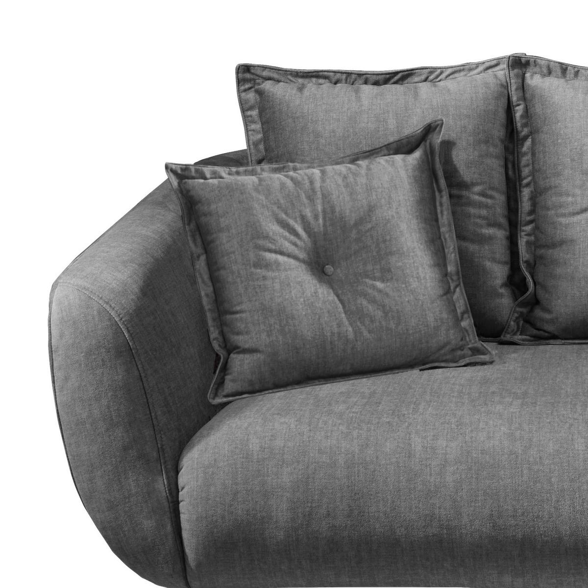 2,5-Sitzer-Sofa Baggio mit Kissen Grau - Schwarz/Grau, MODERN, Holz/Textil (196/94/103cm) - Livetastic