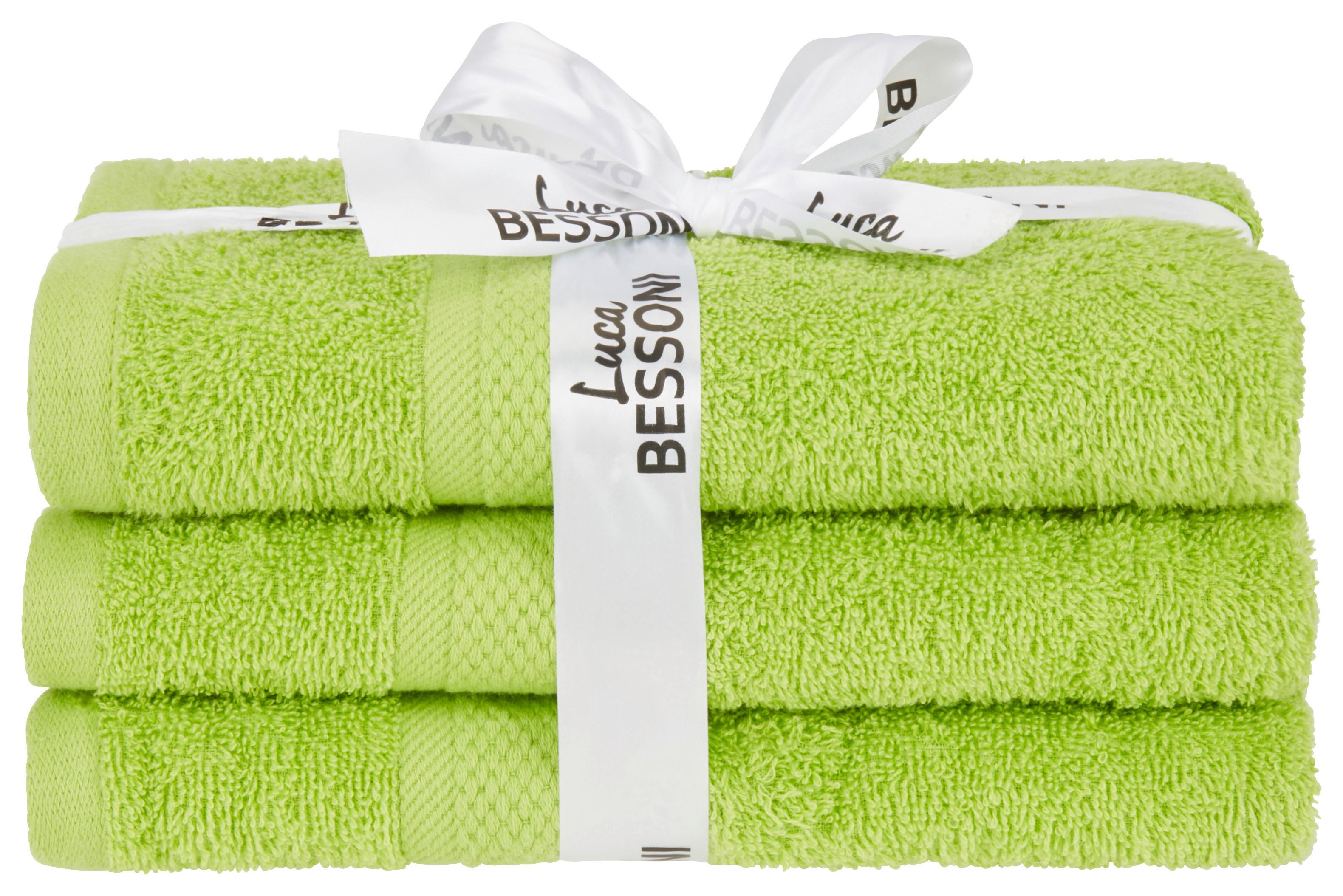 Kéztörlő Fiolina - 3er Pack - zöld, Modern, textil (50/100cm) - Luca Bessoni