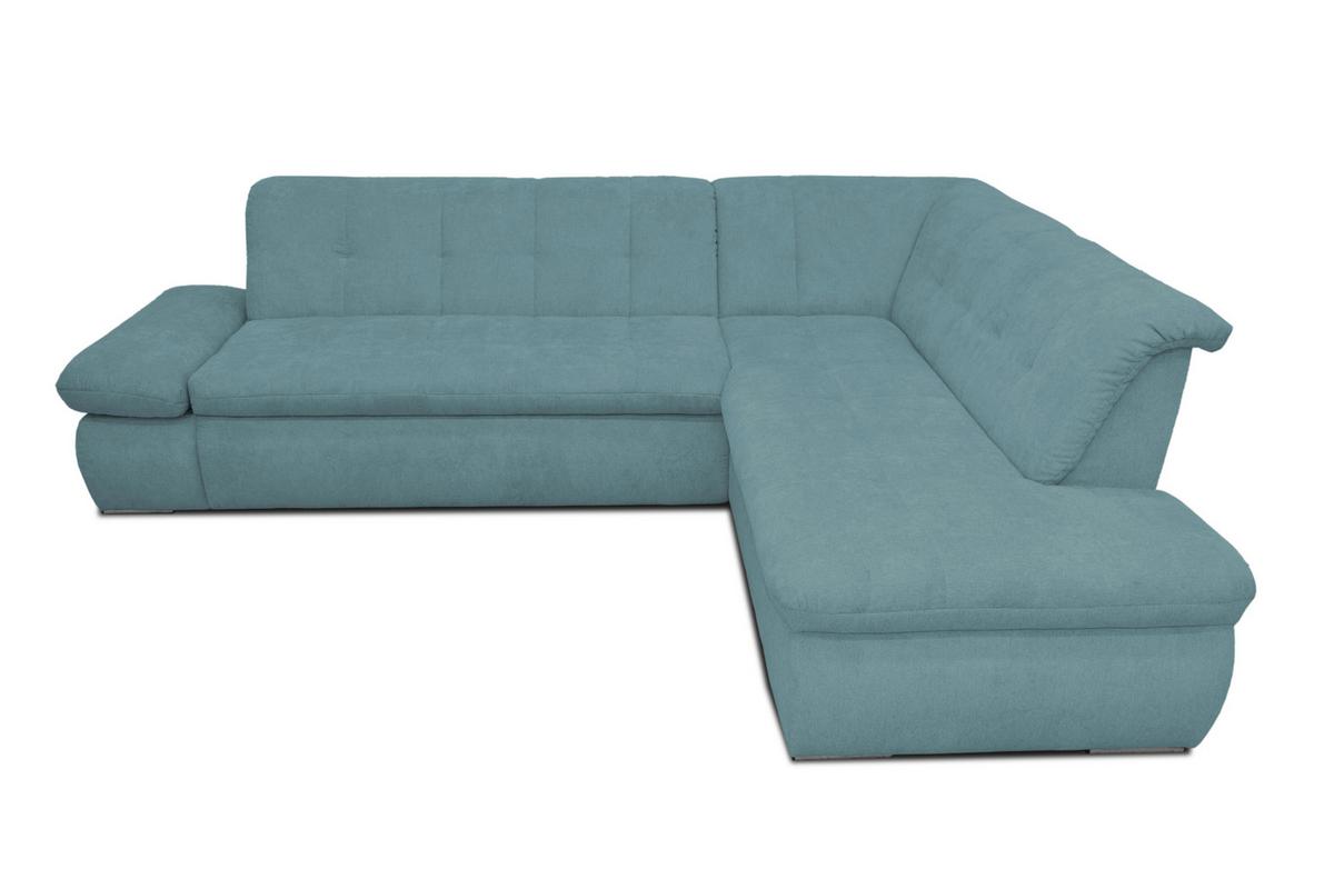 Ecksofa Moric Petrol Mikrofaser - Chromfarben/Petrol, KONVENTIONELL, Textil (273/216cm) - MID.YOU