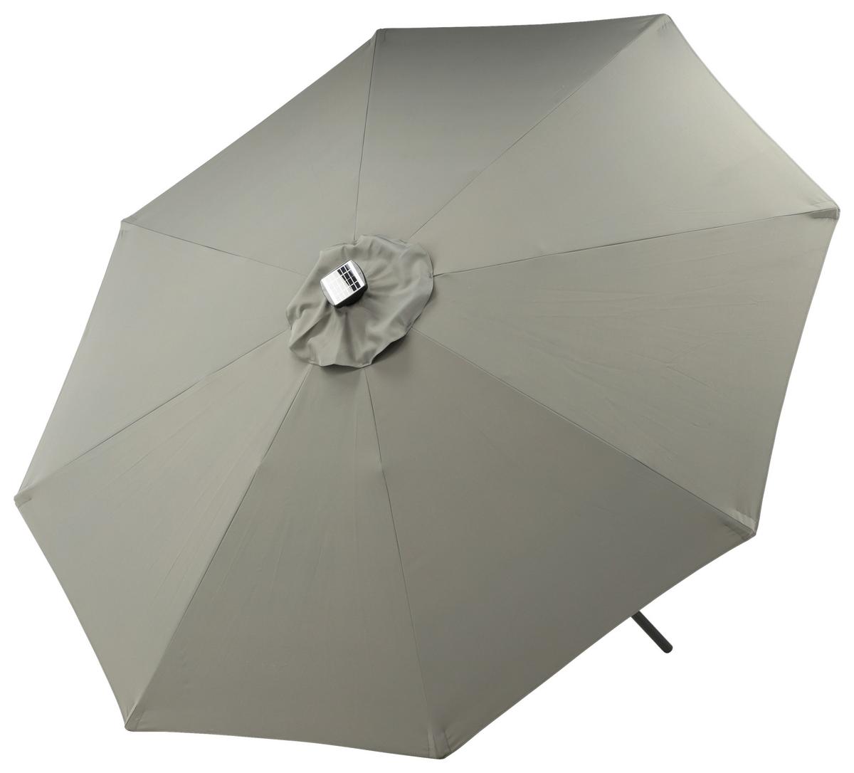 Sonnenschirm Sabal Dm: 270 Cm H: 241cm Grau - Schwarz/Grau, KONVENTIONELL (270/241/270cm) - Gardenson