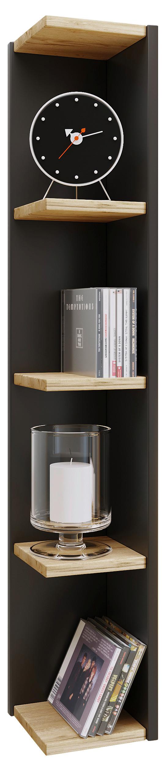 Eckregal Honsa Anthrazit/Eiche Dekor  B: 15cm - Honigeiche/Anthrazit, Design, Holzwerkstoff (15/97/17cm) - MID.YOU