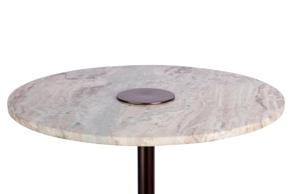 PRÍRUČNÝ STOLÍK HARRIET 100 BRAUN - hnedá, Design, kov/kameň (47/47cm) - MID.YOU