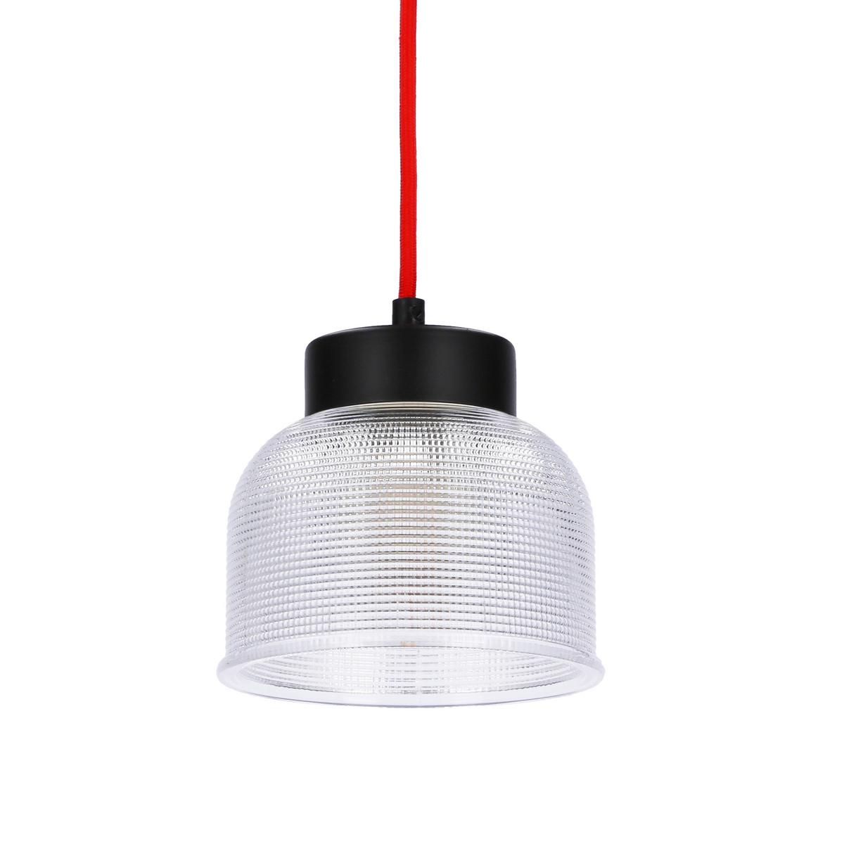 Pendelleuchte 50121087 Liverpool - Transparent/Rot, Trend, Glas/Metall (14.5/14.5/90cm)
