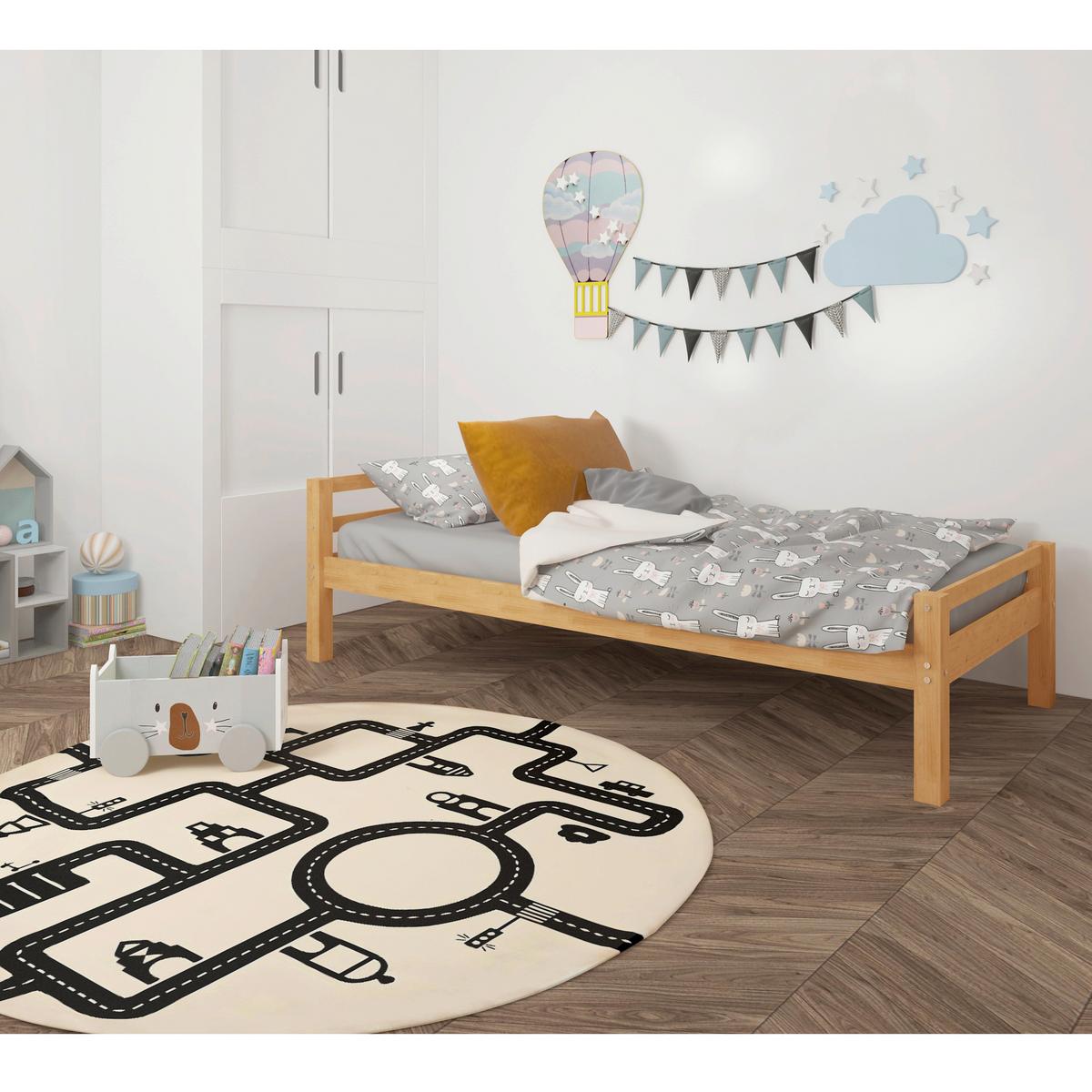 Bett Alpi Natur-/Kieferfarben 90x200cm - Naturfarben/Kieferfarben, Design, Holz (90/200cm) - MID.YOU