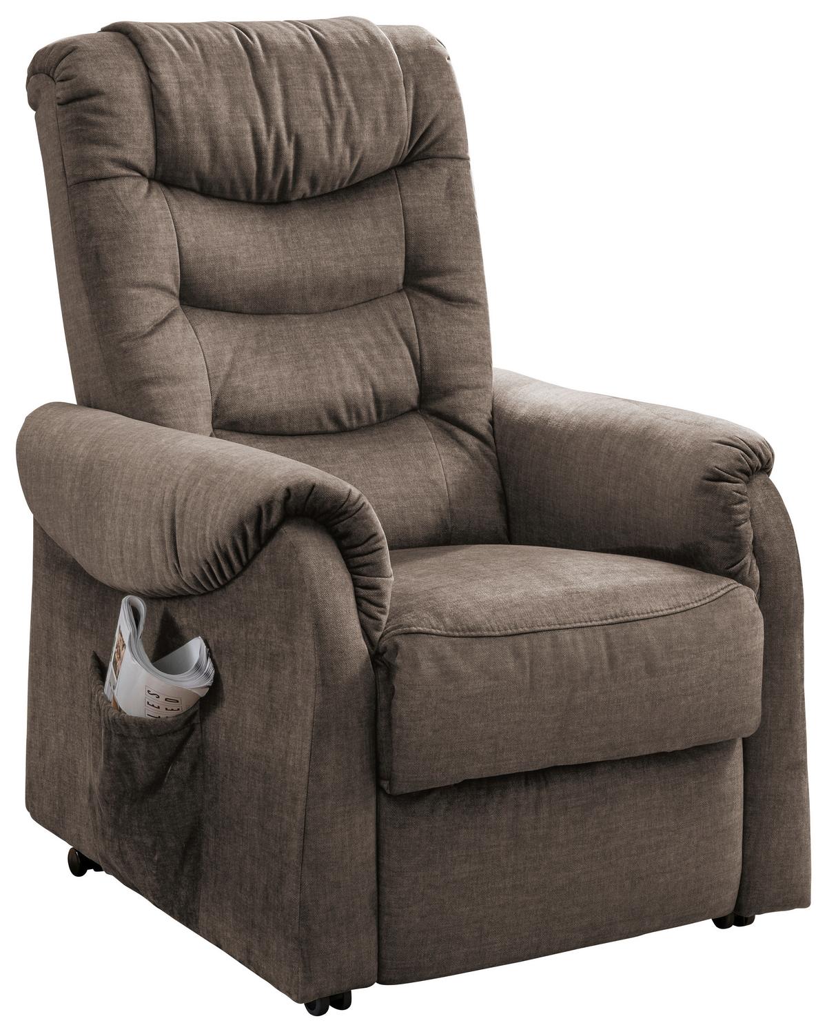 Fernsehsessel Nino Braun B: 78 cm - Schwarz/Braun, Design, Textil (78/107/93cm) - Livetastic