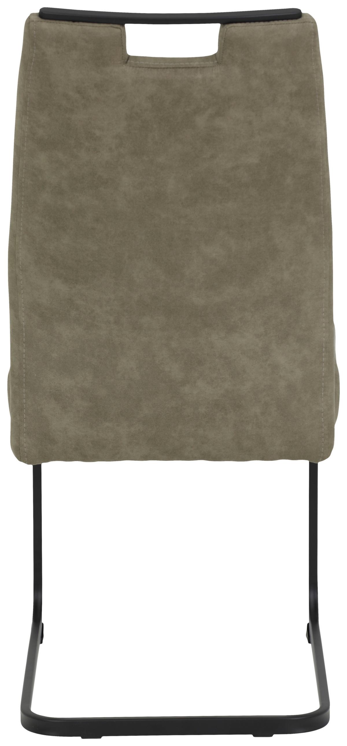 Schwingstuhl Kerstin S Schlammf. Gepolstert 2er-Set - Schlammfarben/Schwarz, MODERN, Textil/Metall (49/100/61cm) - MID.YOU