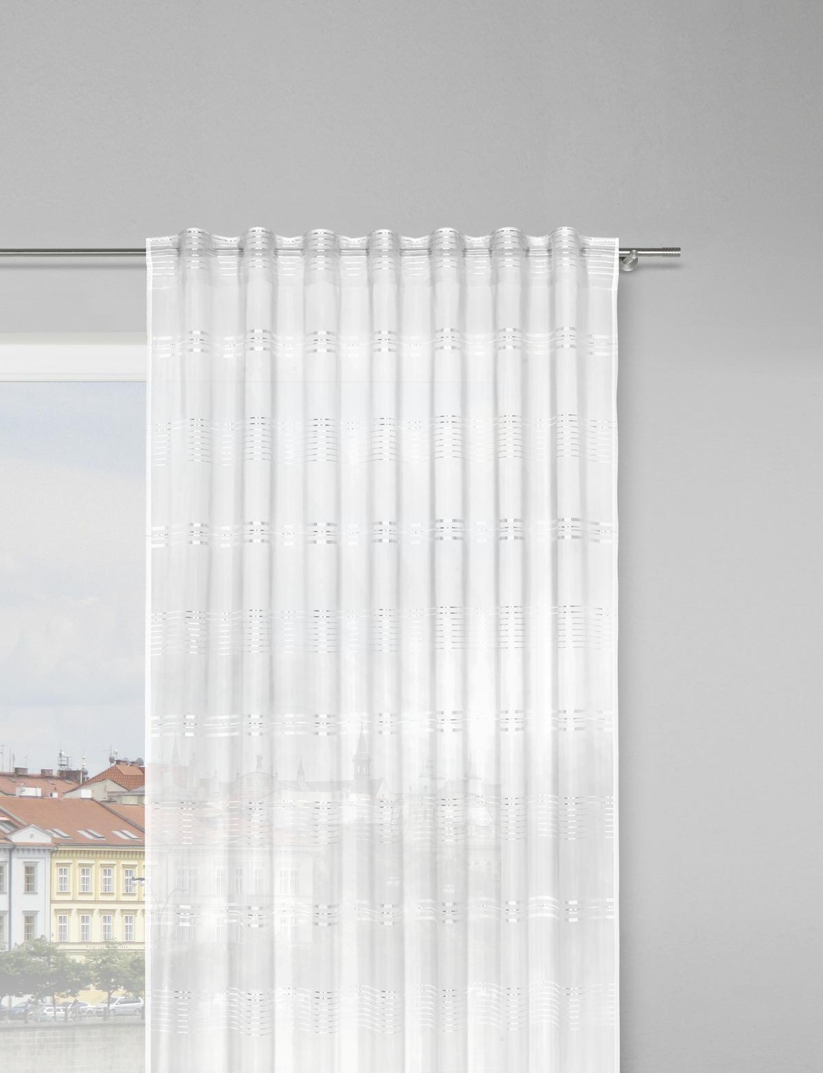 HOTOVÝ ZÁVĚS Louis, 140/245 cm - bílá, Konvenční, textil (140/245cm) - Modern Living