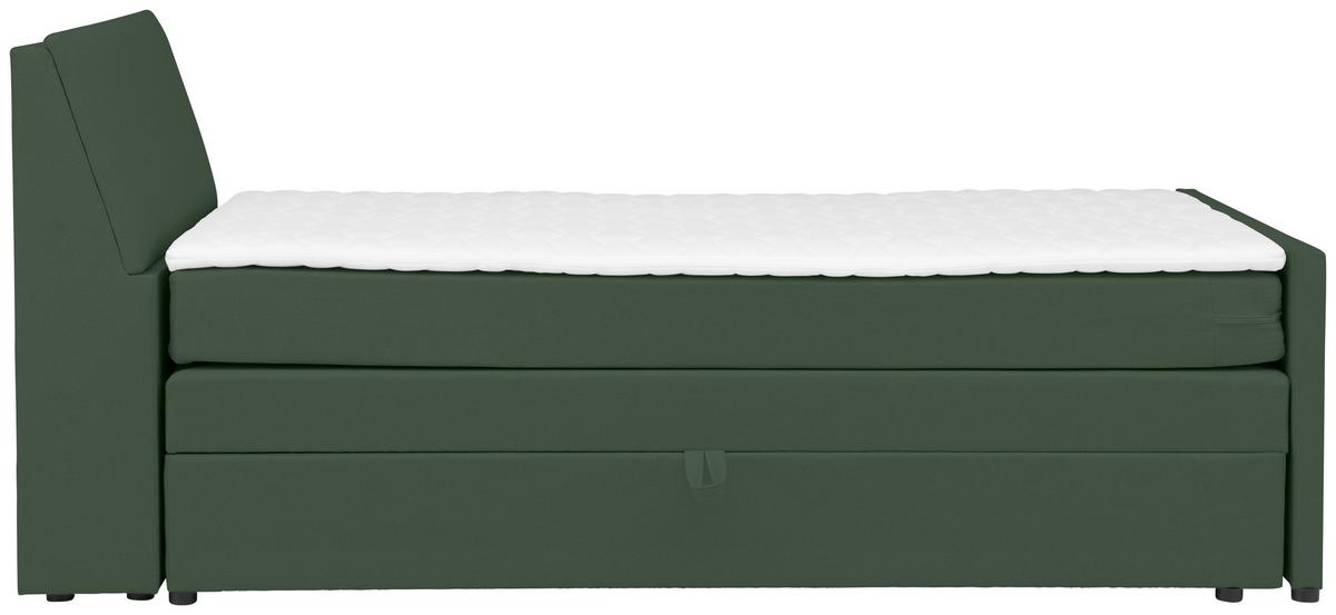 Boxspringbett Mit Bettkasten Nida 100x200 Cm Grün - Schwarz/Grün, MODERN, Holz/Textil (100/200cm) - MID.YOU