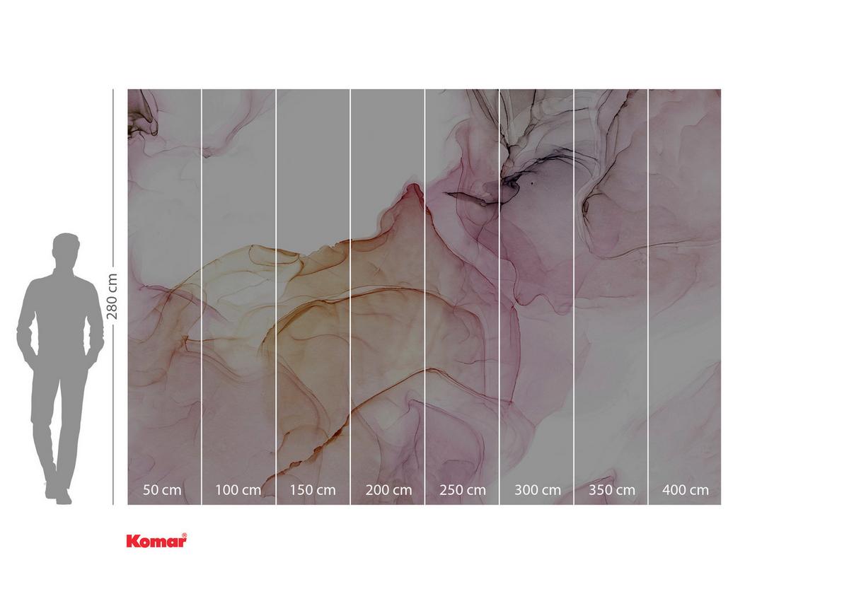 Fototapete Shiny Fluid - Gelb/Rosa, Trend, Papier (400/280cm) - Komar