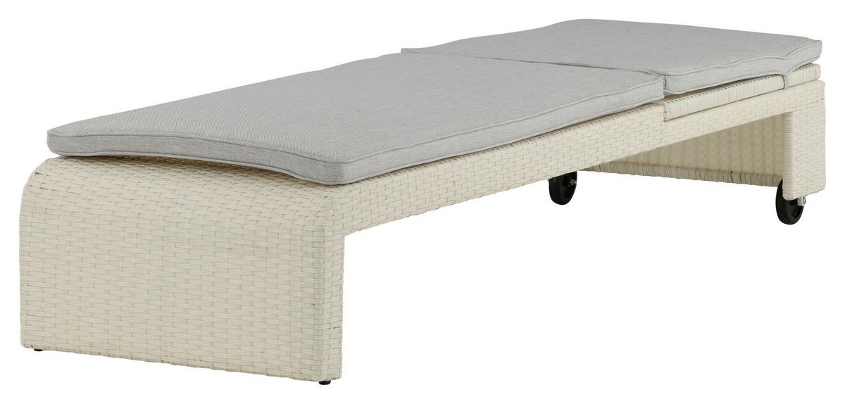 Sonnenliege London Kunststoff verstellbar - Weiß, KONVENTIONELL, Kunststoff (60/32/196cm) - Gardenson