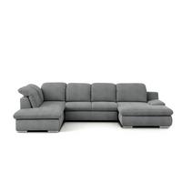 Wohnlandschaft Isona Dunkelgrau Isona - Chromfarben/Dunkelgrau, Design, Textil (212/353/165cm) - Livetastic