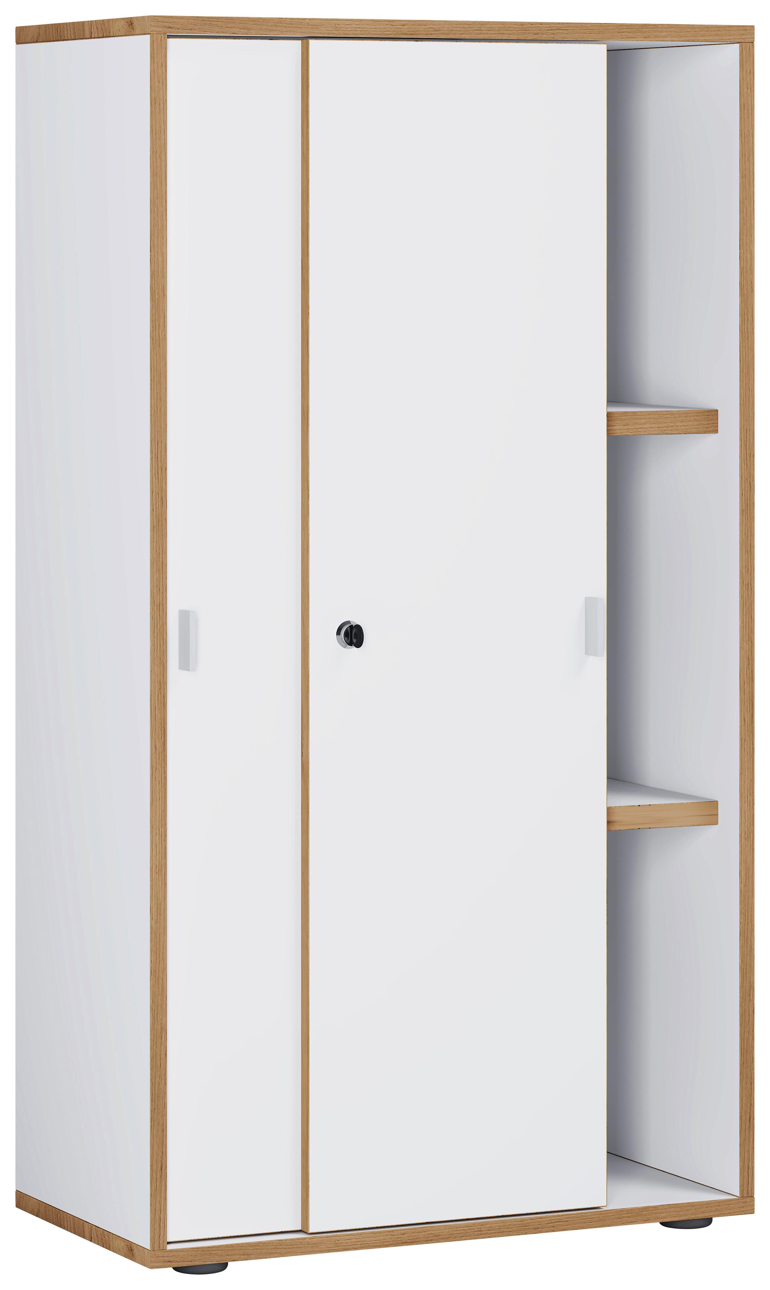 Aktenschrank Salia Weiß, Honigeiche B: 60 cm - Honigeiche/Weiß, Design, Holzwerkstoff (60/110/37cm) - MID.YOU
