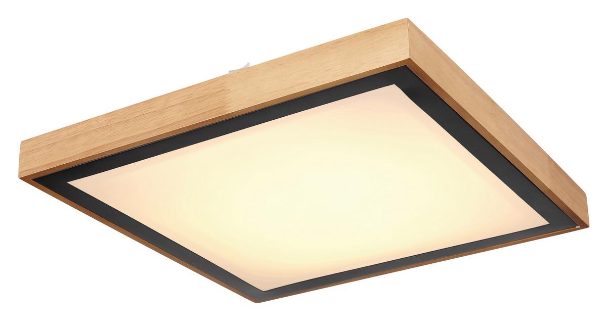 Led Mennyezeti Lámpa 41764-24q - barna/fekete, Natur, műanyag/fa (39/39/9cm) - Globo