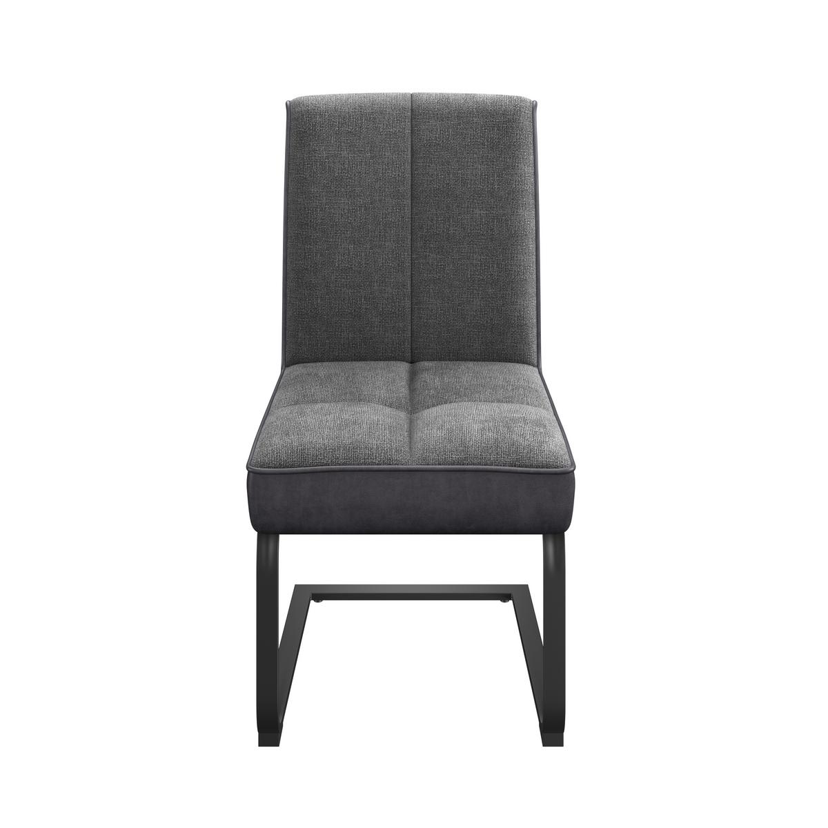 Schwingstuhl Pag - Schwarz/Grau, KONVENTIONELL, Textil/Metall (49/91/60cm) - MID.YOU