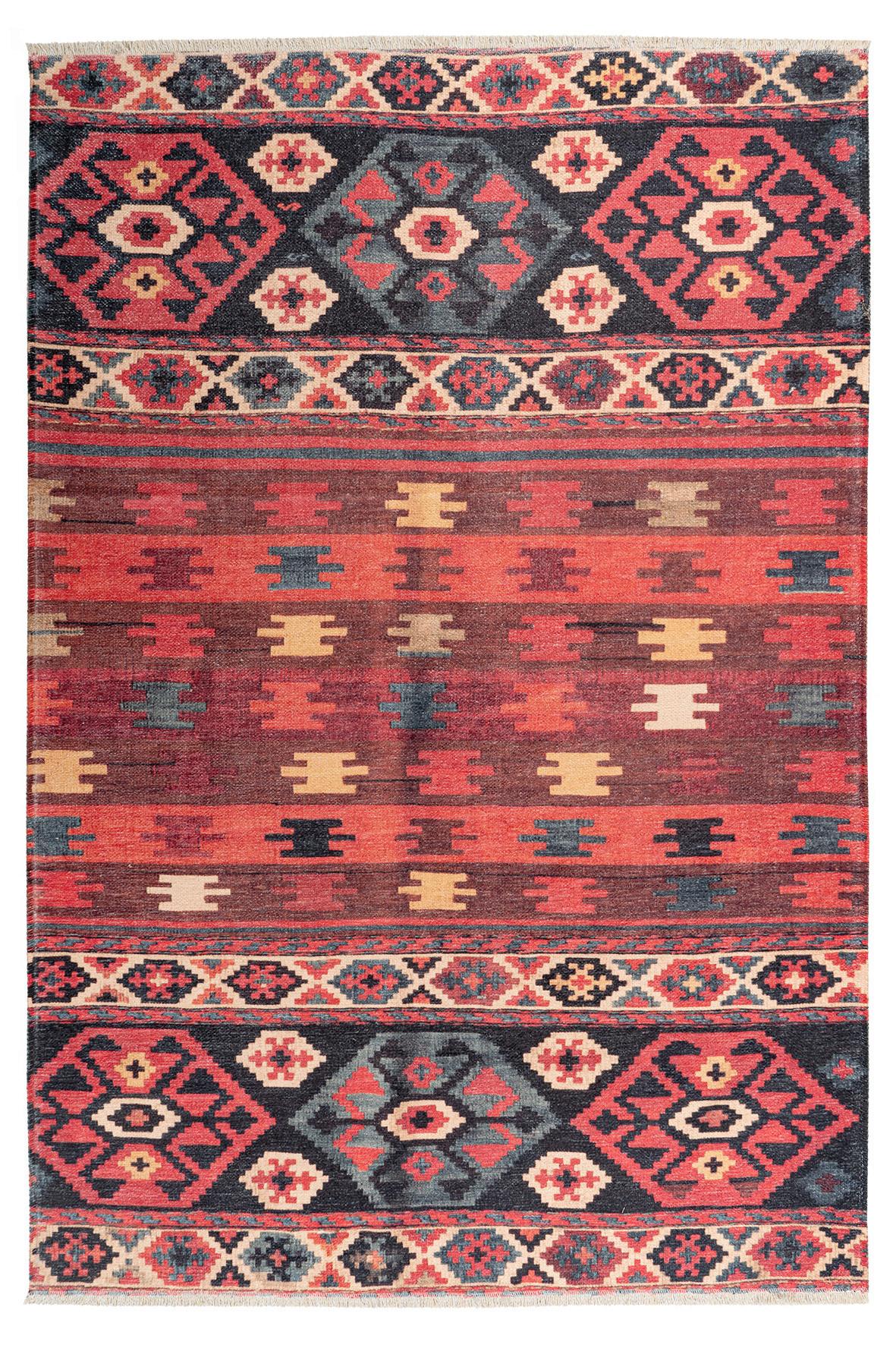 Webteppich Rot/Multicolor My Ethno 150x230 cm - Multicolor, LIFESTYLE, Textil (150/230cm) - Obsession