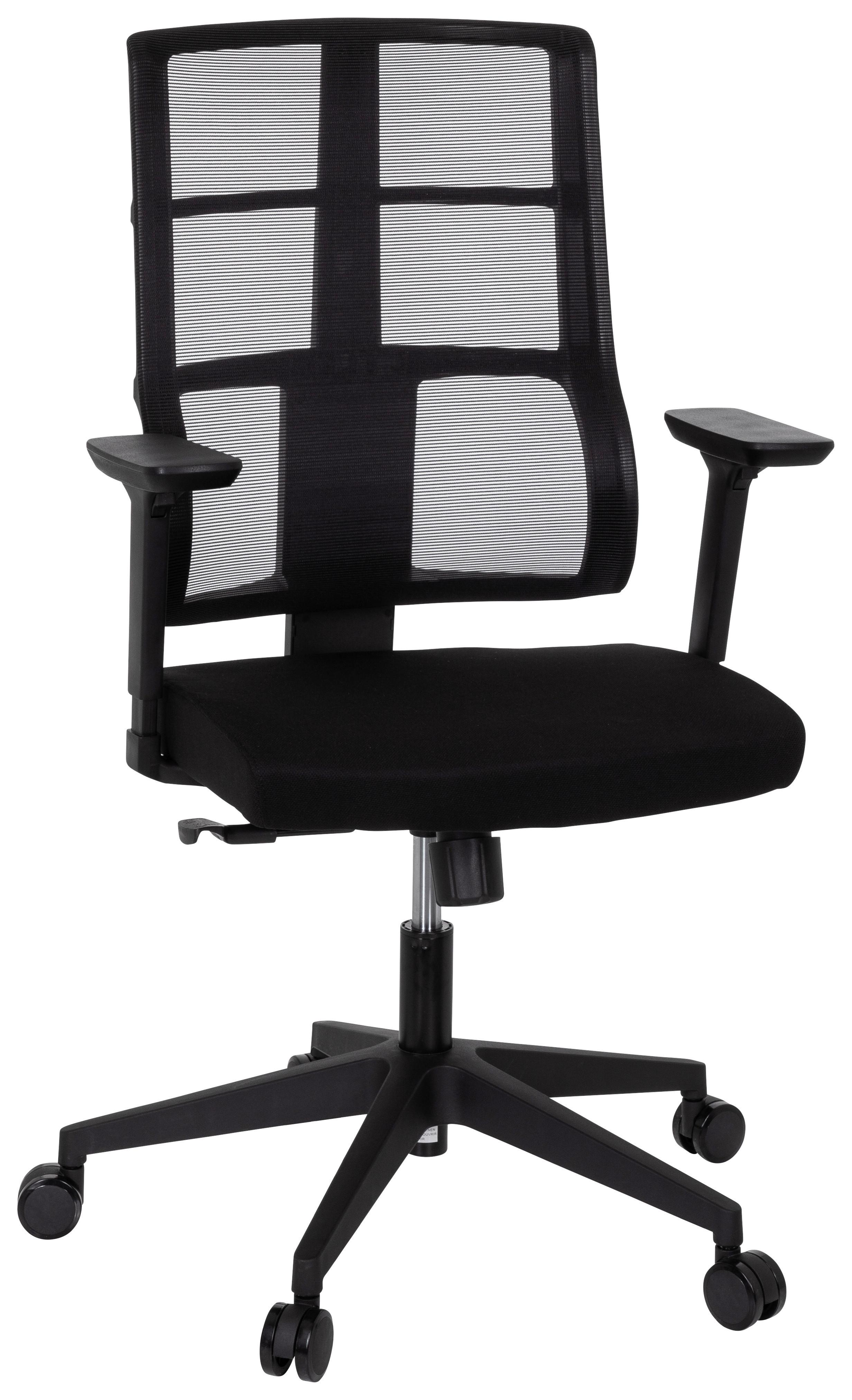 Drehstuhl Spinio Schwarz - Schwarz, MODERN, Kunststoff/Textil (65/124/60cm) - MID.YOU