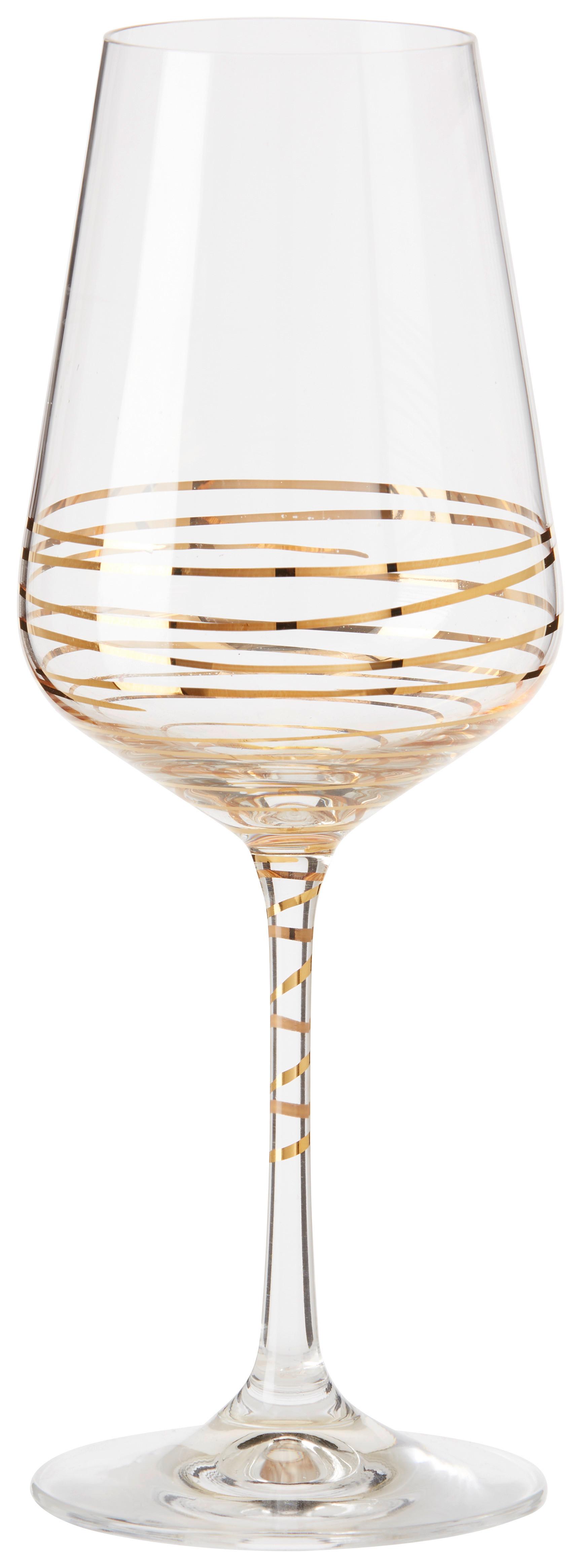 Pohár na biele víno Elegance ca. 350 ml - čiré/barvy zlata, Moderní, sklo (0,35l) - Bohemia