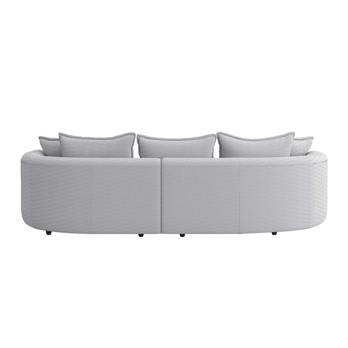 Ecksofa Levi - Hellgrau/Schwarz, MODERN, Textil (287/168cm)
