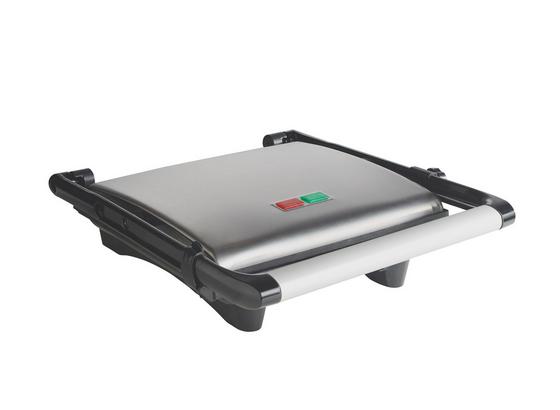Kontaktgrill Fabian - Edelstahlfarben/Schwarz, KONVENTIONELL, Kunststoff/Metall (37/40,4/13,6cm) - Bono Kontaktgrill Fabian - Edelstahlfarben/Schwarz, KONVENTIONELL, Kunststoff/Metall (37/40,4/13,6cm) - Bono