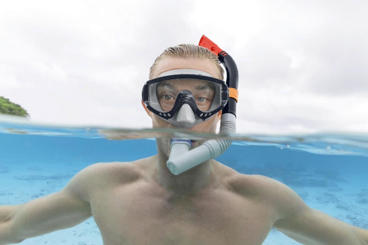 Schnorchelset Calvin - Schwarz/Grün, KONVENTIONELL, Kunststoff (19/37/9,3cm) - Bestway