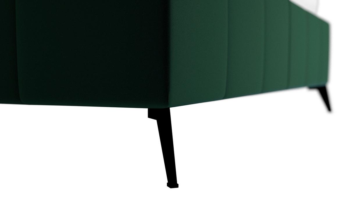 Manželská posteľ Vivien 2, 180x200, tmavozelená - černá/tmavě zelená, Moderní, dřevo/textil (180/200cm)