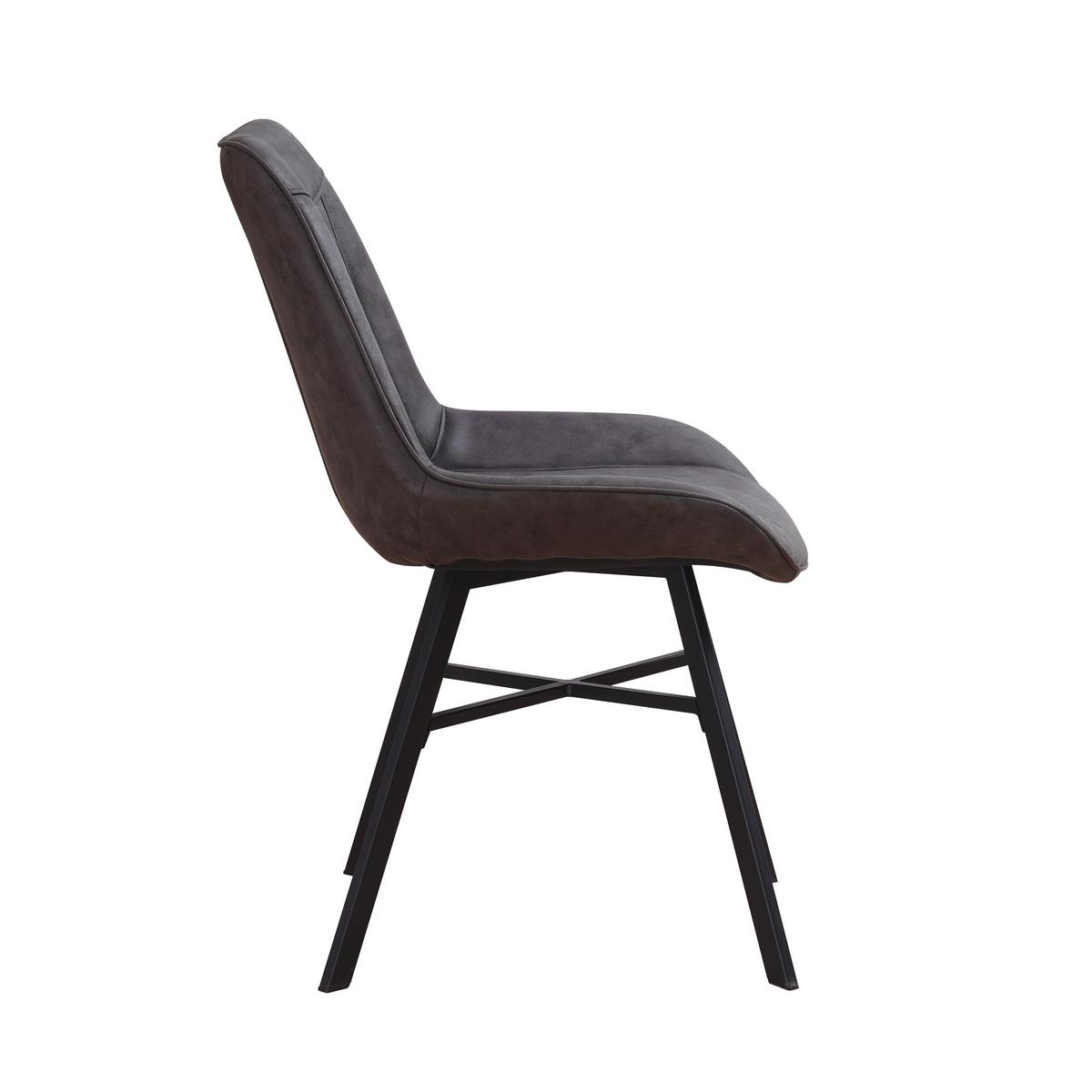 Stuhl-set Samuel Anthrazit, B: 53 Cm - Anthrazit/Schwarz, MODERN, Textil/Metall (53/87/63,5cm) - MID.YOU