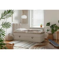 Boxbett Mit Topper & Bettkasten 90x200 Polly - Hellbraun/Schwarz, MODERN, Holz/Holzwerkstoff (90/200cm) - MID.YOU