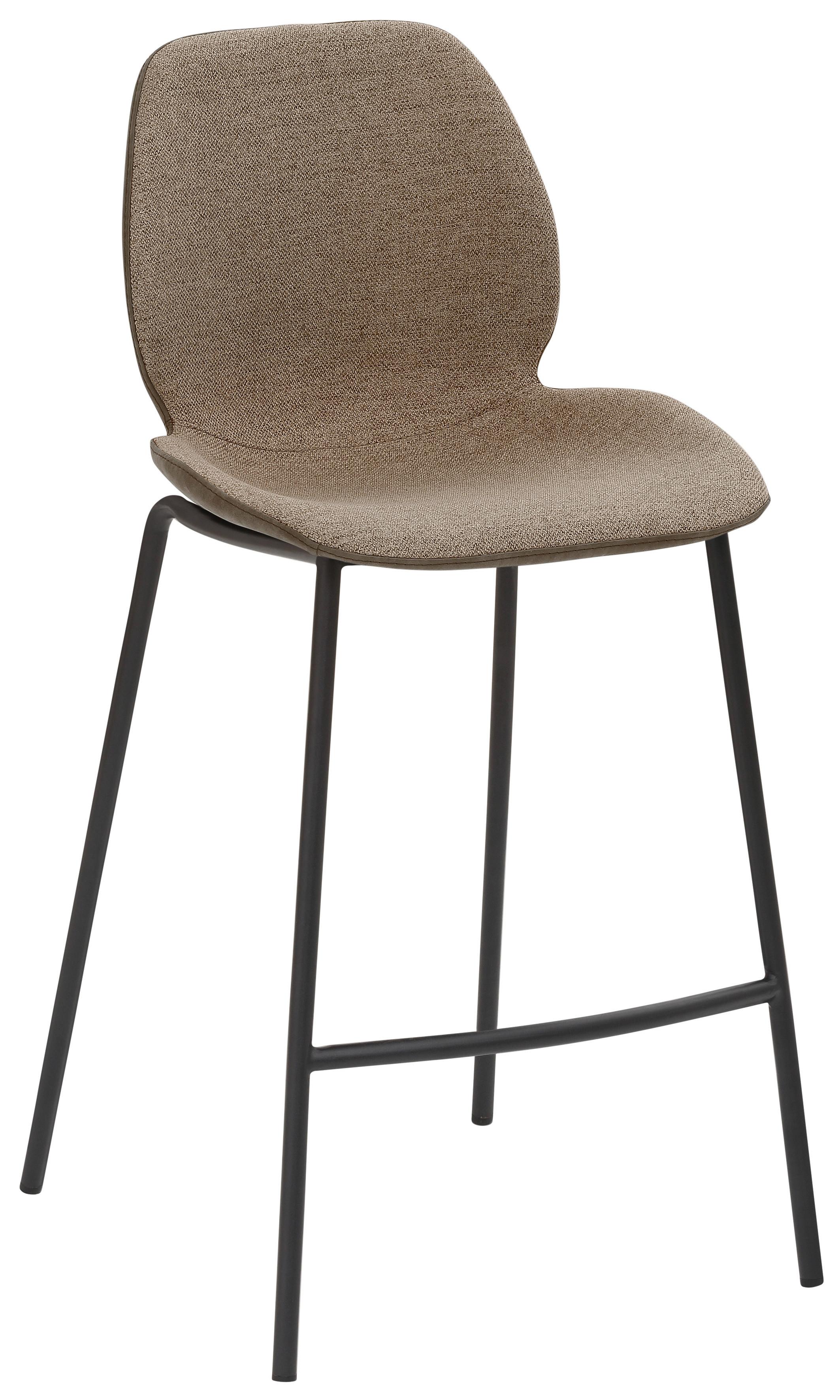 Tresenstuhl My Solo - Sandfarben/Schlammfarben, KONVENTIONELL, Textil/Metall (49/97/53cm) - Livetastic