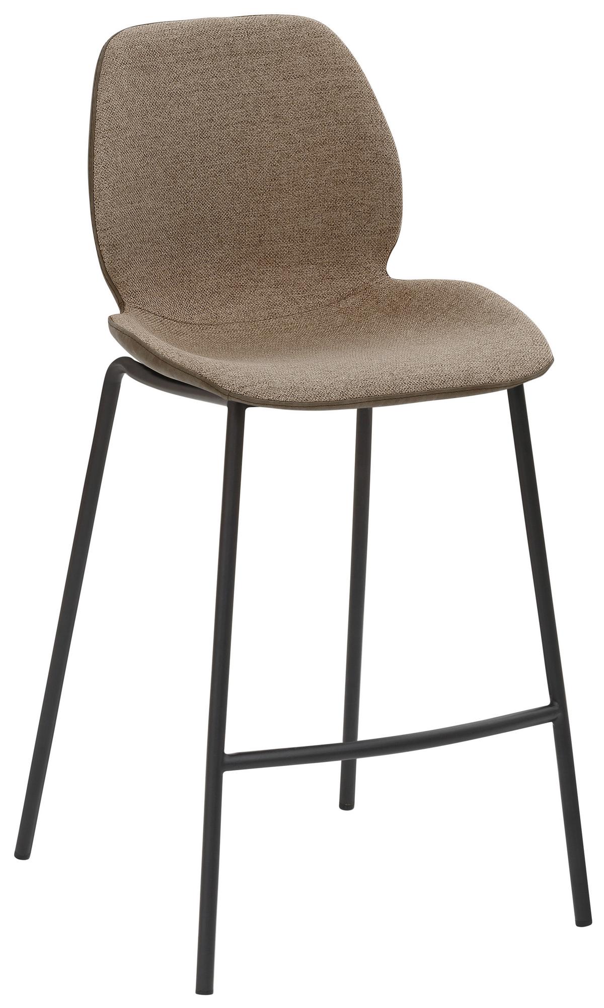 Tresenstuhl My Solo - Sandfarben/Schlammfarben, KONVENTIONELL, Textil/Metall (49/97/53cm) - Livetastic