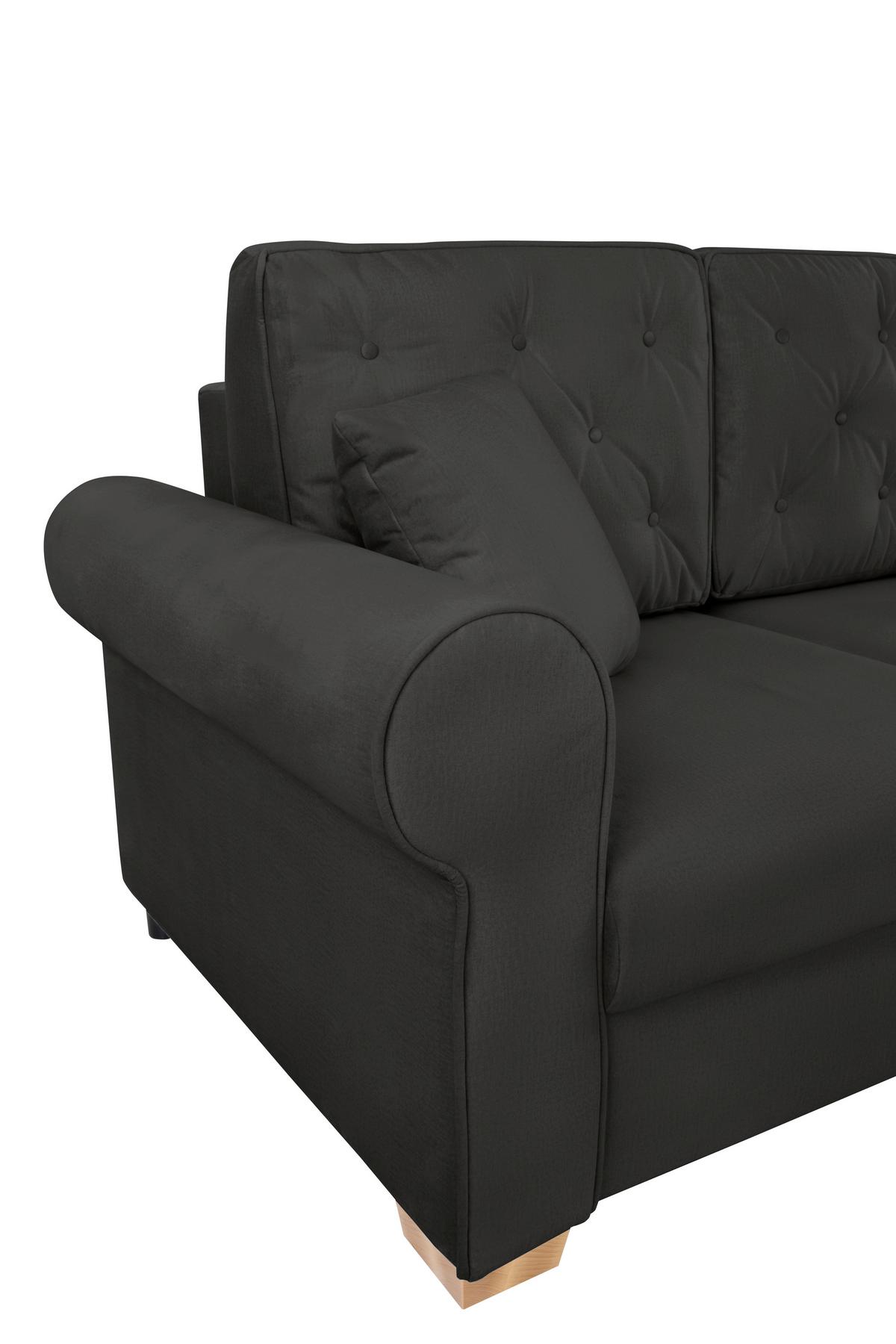 Schlafsofa Arles, Schwarz 25 B: 240 Cm - Buchefarben/Schwarz, Design, Textil (240/94/98cm) - MID.YOU