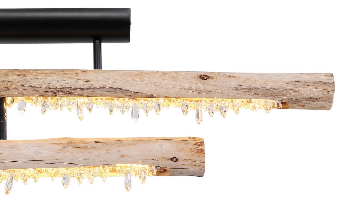 Led-deckenleuchte Felicitas L: 100 Cm 3 Helligkeitsstufen - Klar/Schwarz, Basics, Holz/Kunststoff (100/8/30cm)