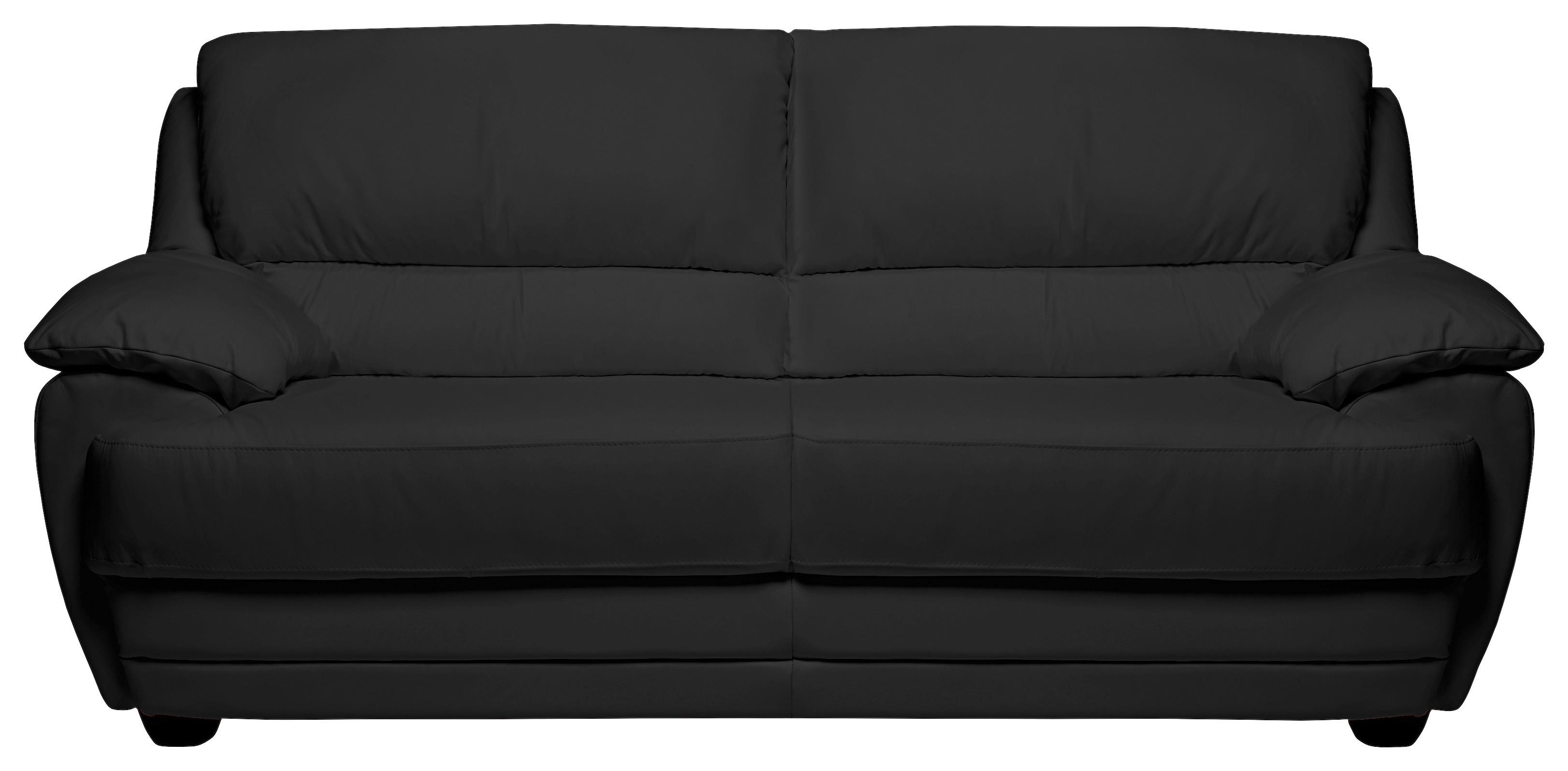 2-Sitzer-Sofa Nebolo Schwarz Lederlook - Schwarz, Design, Textil (209/97/100cm) - Livetastic