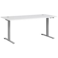 Schreibtisch höhenverstellbar B 160 H 70-120 cm Office, Weiß - Silberfarben/Weiß, KONVENTIONELL, Holzwerkstoff/Metall (160/75/70,5(117)cm) - MID.YOU