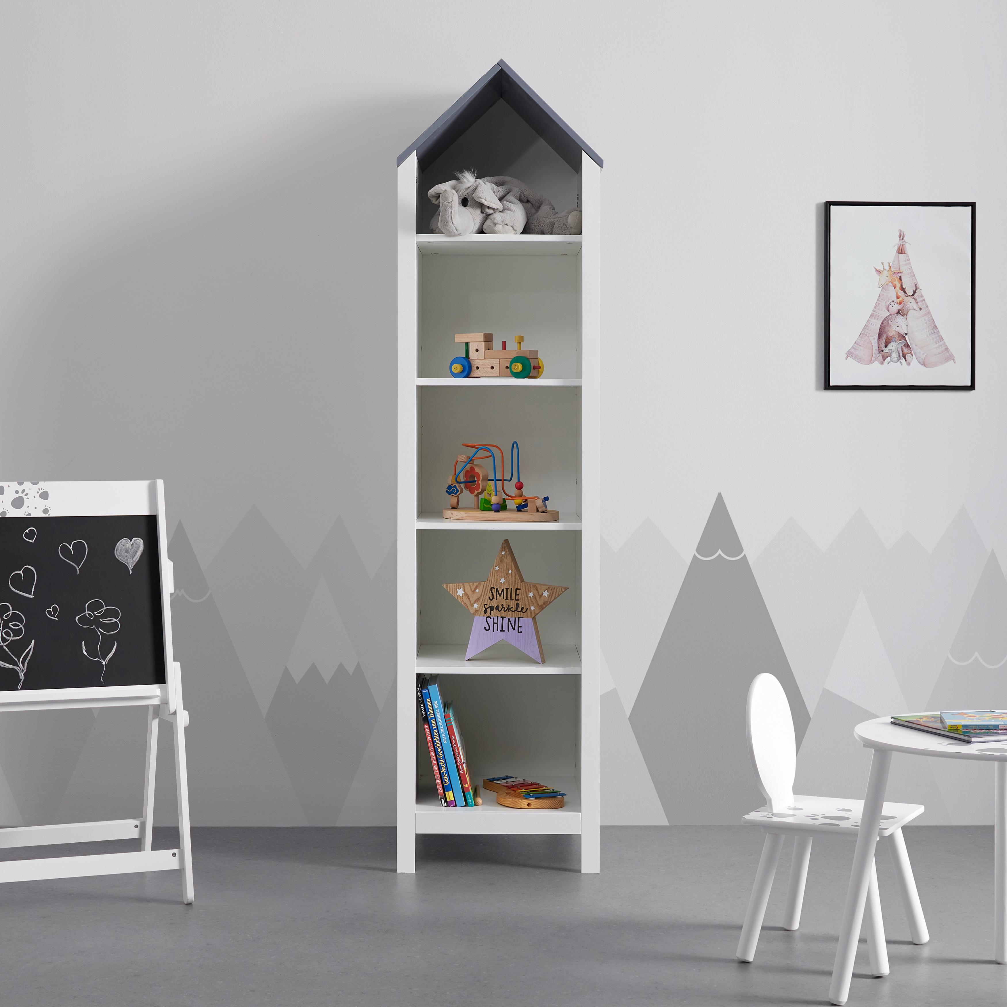 Regál Do Dětského Pokoje Poppy Bílý - bílá/přírodní barvy, Moderní, dřevo/kompozitní dřevo (45/180/45cm) - Bessagi Kids
