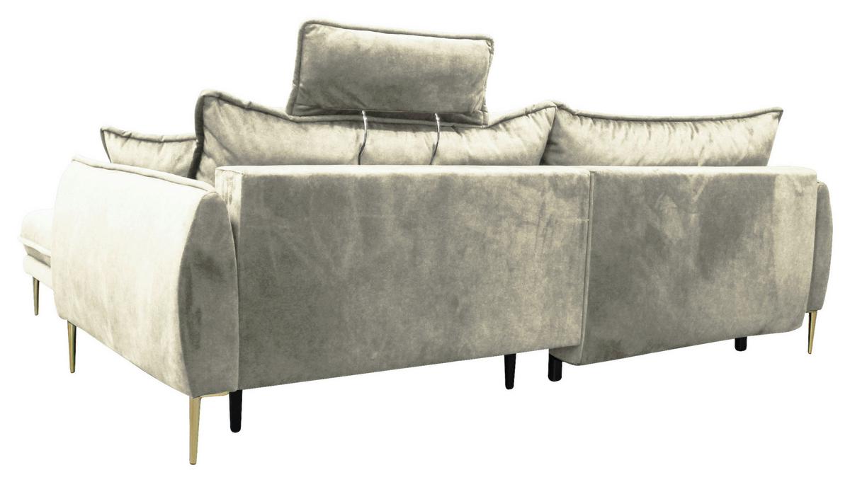 Ecksofa Whisper Creme S: 264x196 cm - Goldfarben/Creme, Design, Textil (264/196cm) - MID.YOU
