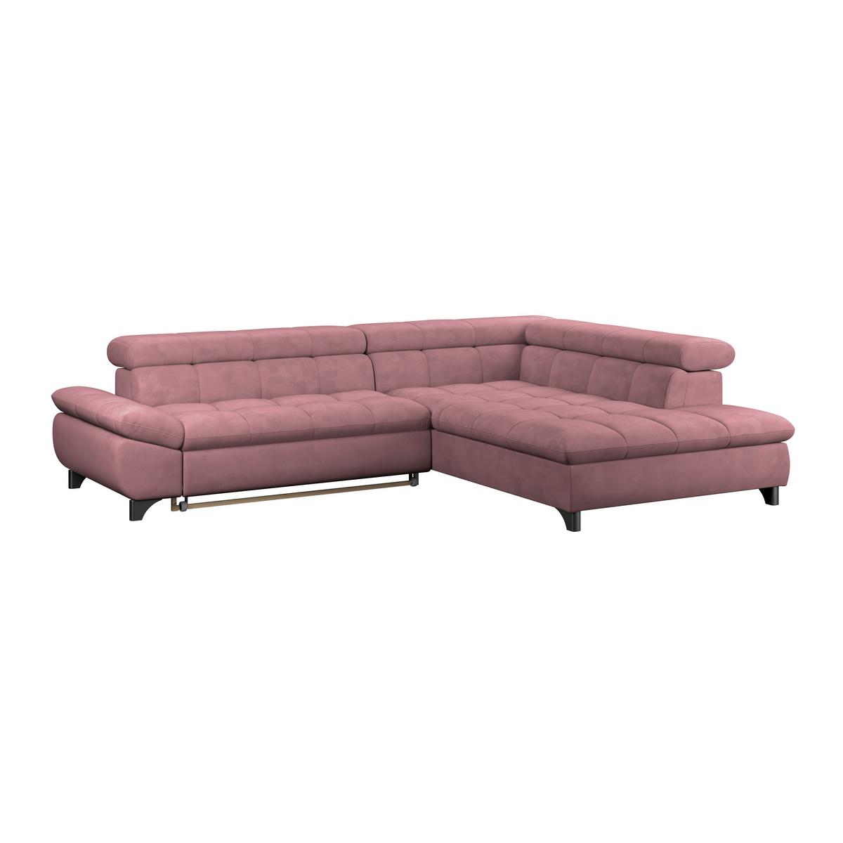 Ecksofa Gemini Rosa, B: 312cm - Chromfarben/Rosa, KONVENTIONELL, Textil (312/234cm)