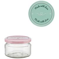 ZAVAŘOVACÍ SKLENICE ROSIE - 250ML - růžová/mátově zelená, kov/plast (250ml)